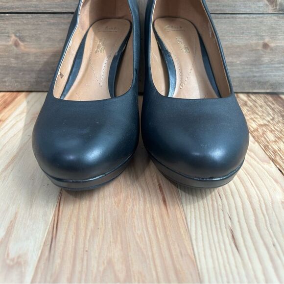 Clarks Brier Dolly Dress Pumps High Heels Platform Ortholite Footbed Black Sz 7 - Picture 4 of 16